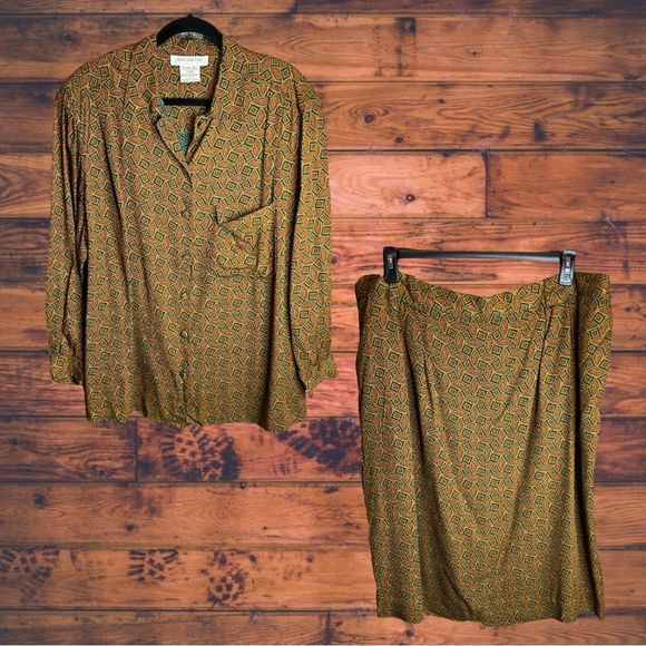 Vintage Jackets & Blazers - 5 for $25🔥20W Vintage Jones New York Gold Paisley Skirt Suit Set
